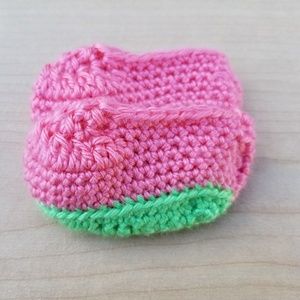 Pink baby booties